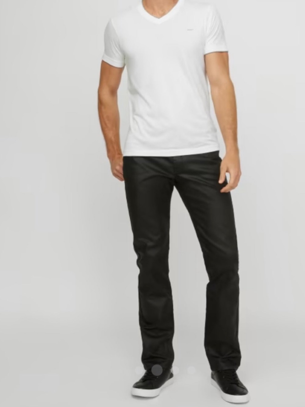 Guess Harlem Ultra-Slim Coated Zip Jeans. - Picture 3 of 9
